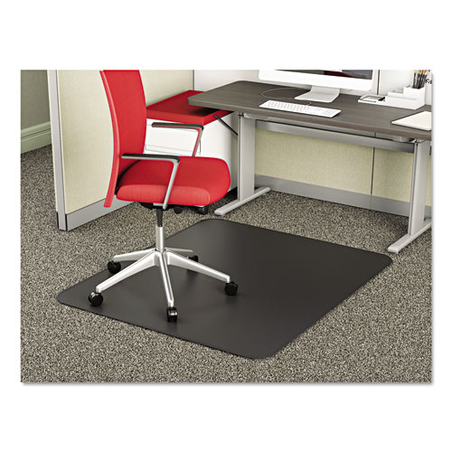 SUPERMAT FREQUENT USE CHAIR MAT FOR MEDIUM PILE CARPET, 45 X 53, RECTANGULAR, BK