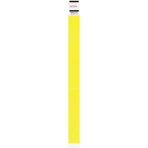 Wristbands, Tyvek, Seq Numbered, 500/PK, Neon Yellow