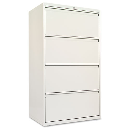 FOUR-DRAWER LATERAL FILE CABINET, 30W X 18D X 52 1/2H, LIGHT GRAY