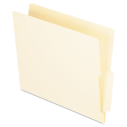 End Tab Folders, Straight Cut Tab, Two Ply, Letter, Manila, 100/box
