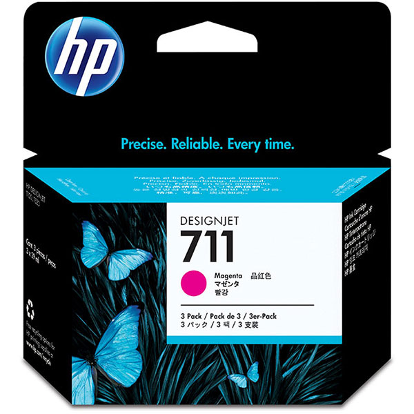 Hewlett-Packard  Ink Cartridges, HP 711, 29 ml, 3/PK, Magenta