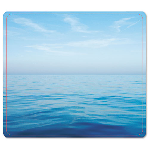 Recycled Mouse Pad, Nonskid Base, 7 1/2 X 9, Blue Ocean