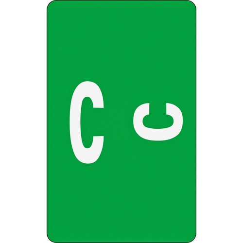 Alpha-Z Color-Coded Second Letter Labels, Letter C, Dark Green, 100/pack