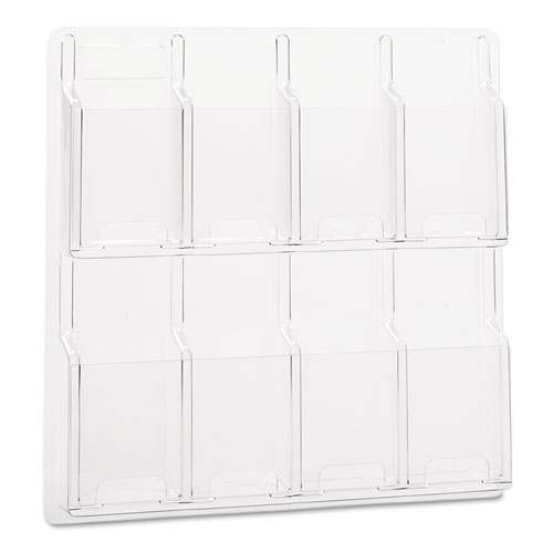 Reveal Clear Literature Displays, Eight Compartments, 20 1/2w X 20 1/2h, Clear