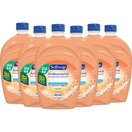 Hand Soap, Liquid, Crisp Clean, Antibacterial, 6/CT, Orange