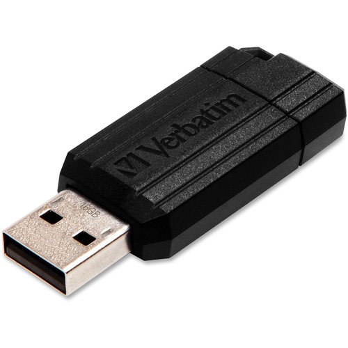 USB 2.0 Drive, Push-Pull Slide, 16GB, Black