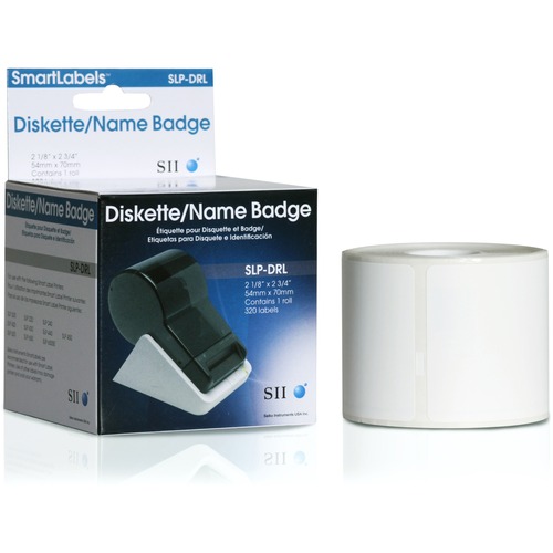Self-Adhesive Name Badge/diskette Labels, 2-1/8 X 2-3/4, White, 320/box