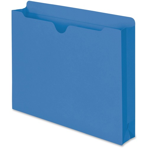 Colored File Jackets With Reinforced Double-Ply Tab, Letter, 11 Pt, Blue, 50/box
