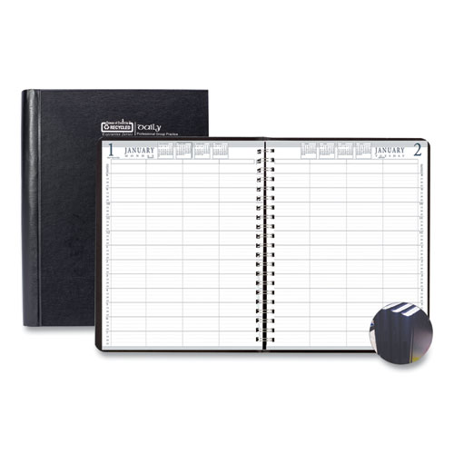 EXECUTIVE HARDCOVER 4-PERSON GROUP PRACTICE APPT. BOOK, 8 1/2 X 11, BLACK, 2019