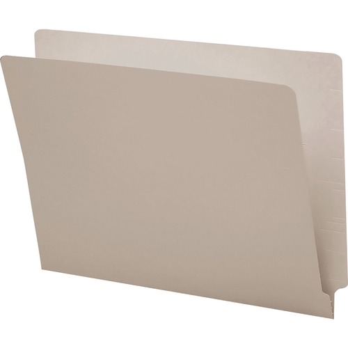 Colored File Folders, Straight Cut, Reinforced End Tab, Letter, Gray, 100/box