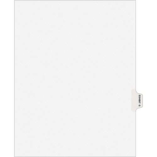 Avery-Style Preprinted Legal Side Tab Divider, Exhibit G, Letter, White, 25/pack