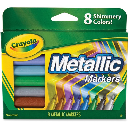 Metallic Markers, Assorted, 8/set