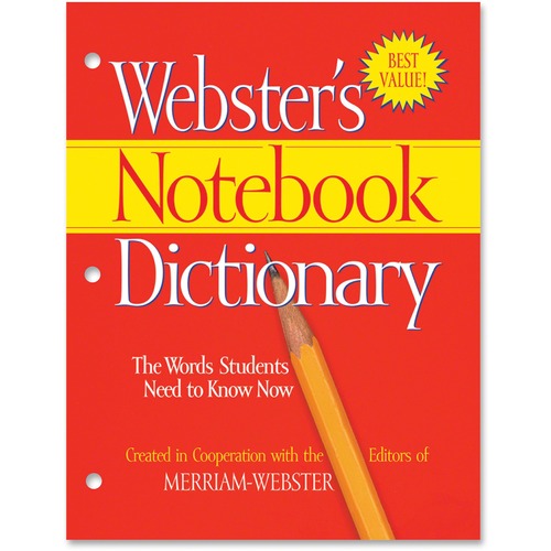 Notebook Dictionary, Three Hole Punched, Paperback, 80 Pages