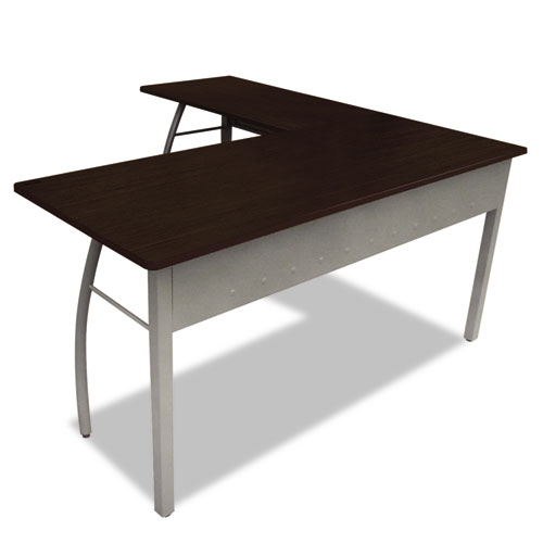 Trento Line L-Shaped Desk, 59-1/8w X 59-1/8d X 29-1/2h, Mocha/gray