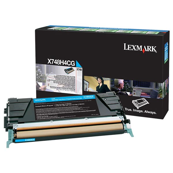 Lexmark X748 High Yield Cyan Return Program Toner Cartridge for US Government (10000 Yield) (TAA Compliant Version of X748H1CG)
