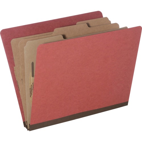 7530015726208, PRESSBOARD CLASSIFICATION FOLDER, LTR, 8 SECT., EARTH RED, 10/PK