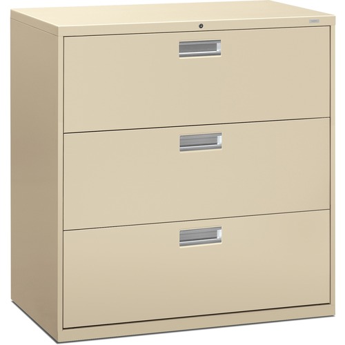 600 Series Three-Drawer Lateral File, 42w X 19-1/4d, Putty