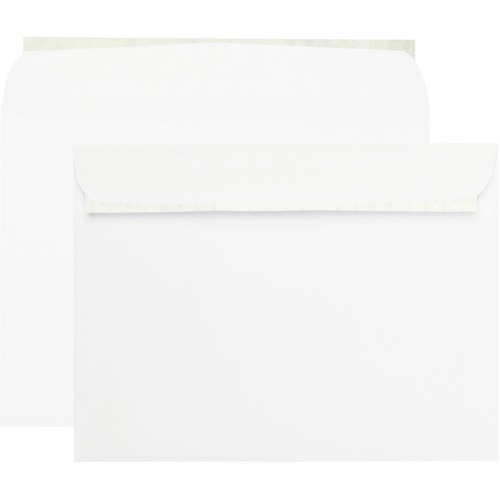 Redi Strip Open Side Booklet Envelope, 12 X 9, White, 100/box