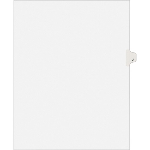Avery-Style Legal Exhibit Side Tab Dividers, 1-Tab, Title J, Ltr, White, 25/pk