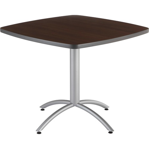 Cafeworks Table, 36w X 36d X 30h, Walnut/silver