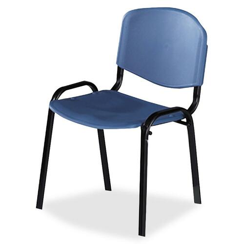 Contour Stacking Chairs, Blue W/black Frame, 4/carton