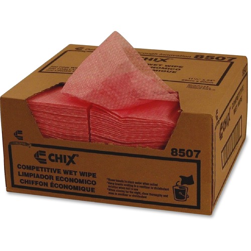Wet Wipes, 11 1/2 X 24, White/pink, 200/carton
