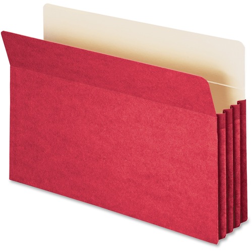 3 1/2" Exp Colored File Pocket, Straight Tab, Legal, Red
