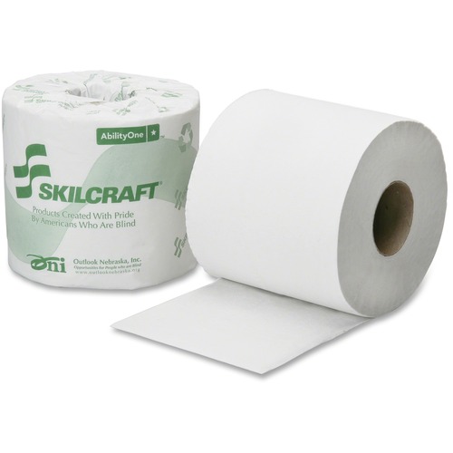 8540016308729, SKILCRAFT, TOILET TISSUE, SEPTIC SAFE, 2-PLY, WHITE, 4 X 3.75, 500/ROLL, 96 ROLL/BOX