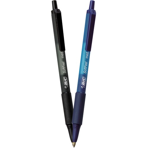 Soft Feel Retractable Ballpoint Pen, Black/blue, 1mm, Medium, 36/pack