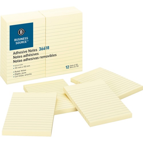 NOTES,ADHSV,4X6,12PK,LINED