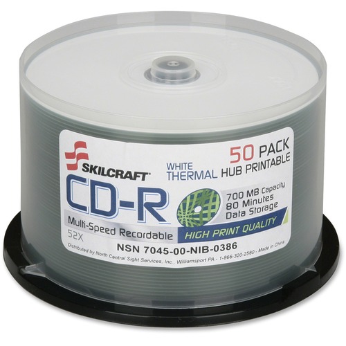 7045016269521, CD-R RECORDABLE DISC, 700M/80 MIN, 52X, SPINDLE