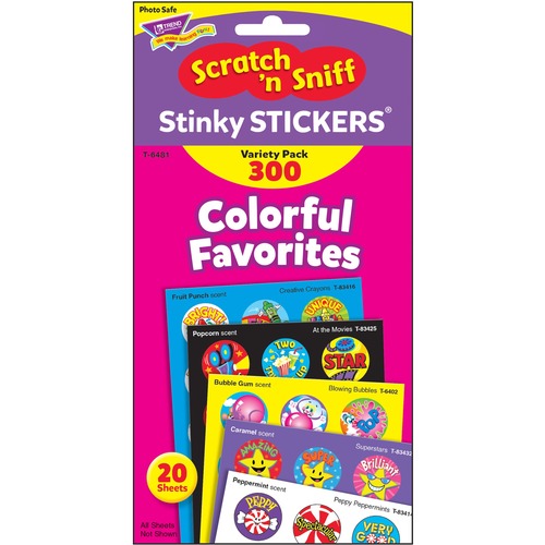 Stinky Stickers Variety Pack, Colorful Favorites, 300/pack