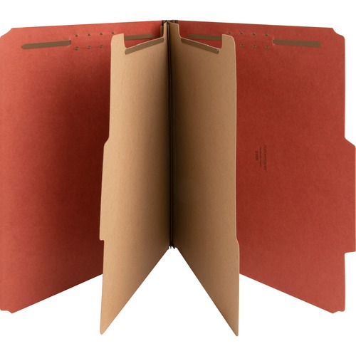 Classification Folders, 2" Exp., Letter, 2 Div, 10/BX, Red