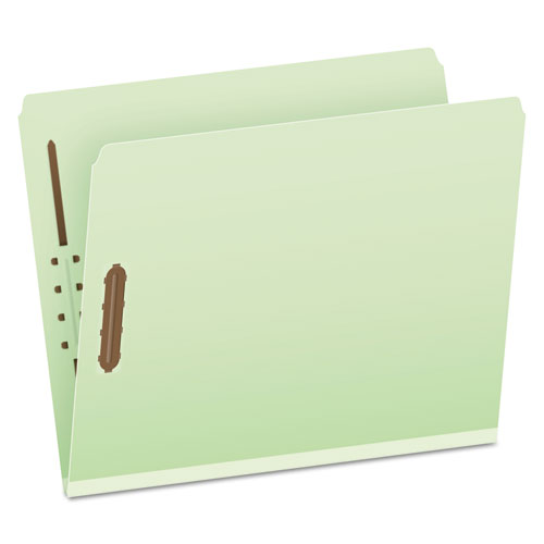 Pressboard Folders, 2 Fasteners, 2" Expansion, Full Cut, Letter, Green, 25/box