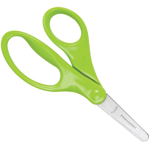 KIDS/STUDENT SCISSORS, ROUNDED TIP, 5" LONG, 1.75" CUT LENGTH, ASSORTED STRAIGHT HANDLES