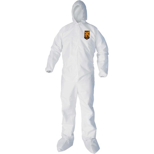A40 Elastic-Cuff, Ankle, Hood And Boot Coveralls, X-Large, White, 25/carton