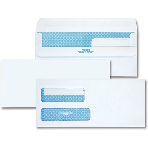 2-Window Redi-Seal Security-Tinted Envelope, #9, 3 7/8 X 8 7/8, White, 250/ct