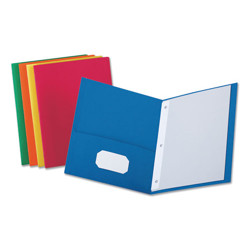 Two-Pocket Portfolios W/tang Fasteners, 11 X 8-1/2, Assorted, 25/box