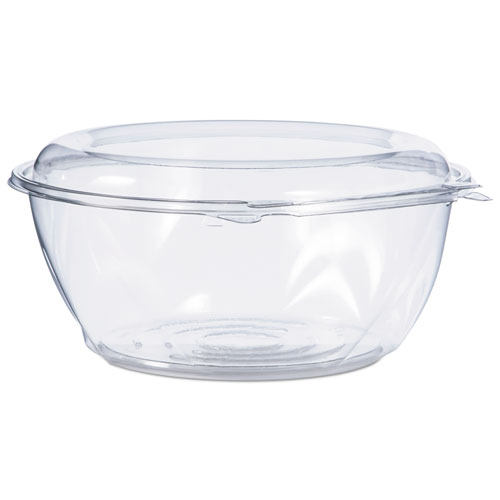 TAMPER-RESISTANT, TAMPER-EVIDENT BOWLS WITH DOME LID, 64 OZ, 8.9" DIAMETER X 4"H, CLEAR, 100/CARTON