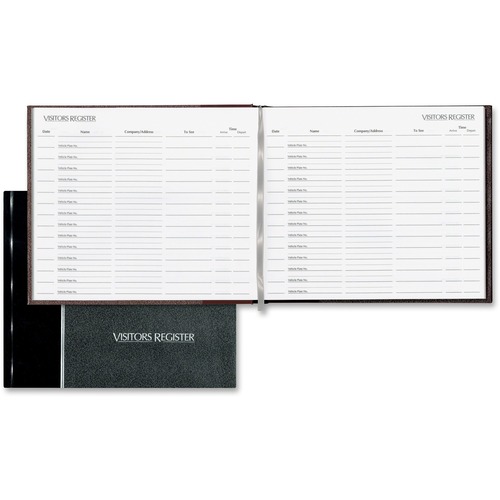 Visitor Register Book, Black Hardcover, 128 Pages, 8 1/2 X 9 7/8