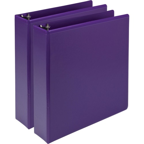 Fashion View Binder, Round Ring, 11 X 8 1/2, 2" Capacity, Purple, 2/pack