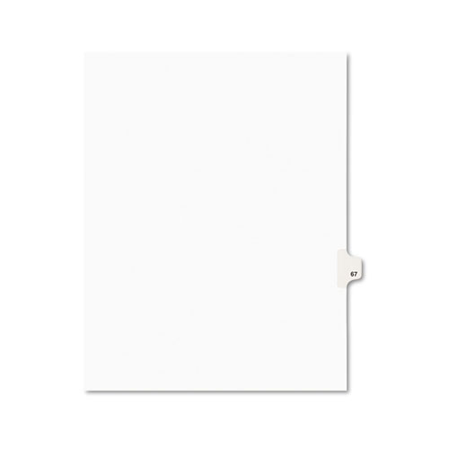 Avery-Style Legal Exhibit Side Tab Divider, Title: 67, Letter, White, 25/pack