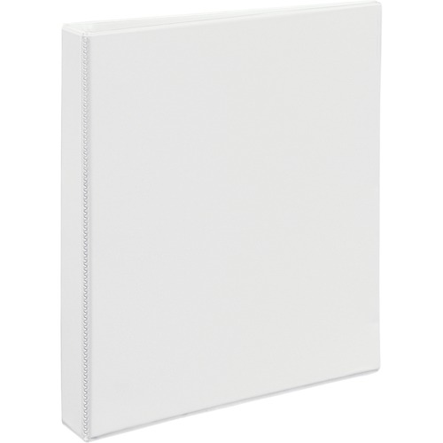HEAVY-DUTY NON STICK VIEW BINDER WITH DURAHINGE AND SLANT RINGS, 3 RINGS, 1" CAPACITY, 11 X 8.5, WHITE, (5304)