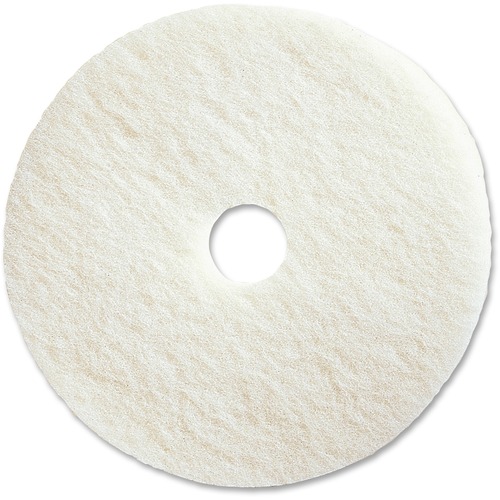 Genuine Joe  Floor Pads, f/Polishing, 19", 5/CT, White