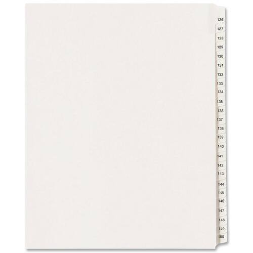 Allstate-Style Legal Exhibit Side Tab Dividers, 25-Tab, 126-150, Letter, White