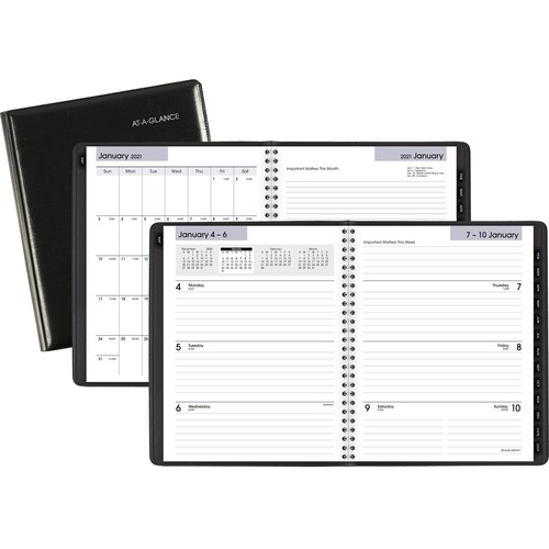 DAYMINDER EXECUTIVE WEEKLY/MONTHLY PLANNER, 6 7/8 X 8 3/4, BLACK, 2019