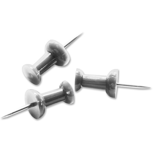 Pushpins, 3/8" Point, 1/2"x1/4" Head, 100/BX, Aluminum
