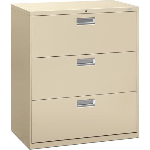 600 Series Three-Drawer Lateral File, 36w X 19-1/4d, Putty