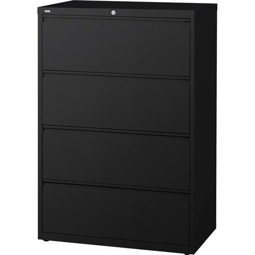 Lateral File, 4-Drawer, 42"x18-5/8"x52-1/2", Black