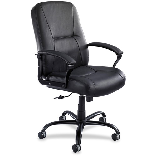 Serenity Big & Tall Leather Series High-Back Chair, Black Leather